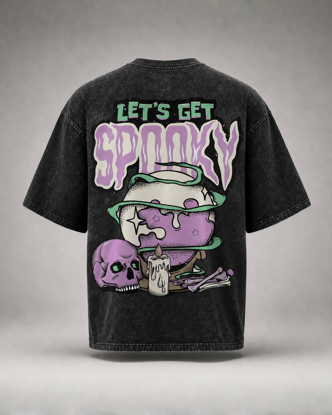 Spooky Vibes Acid Wash Tee
