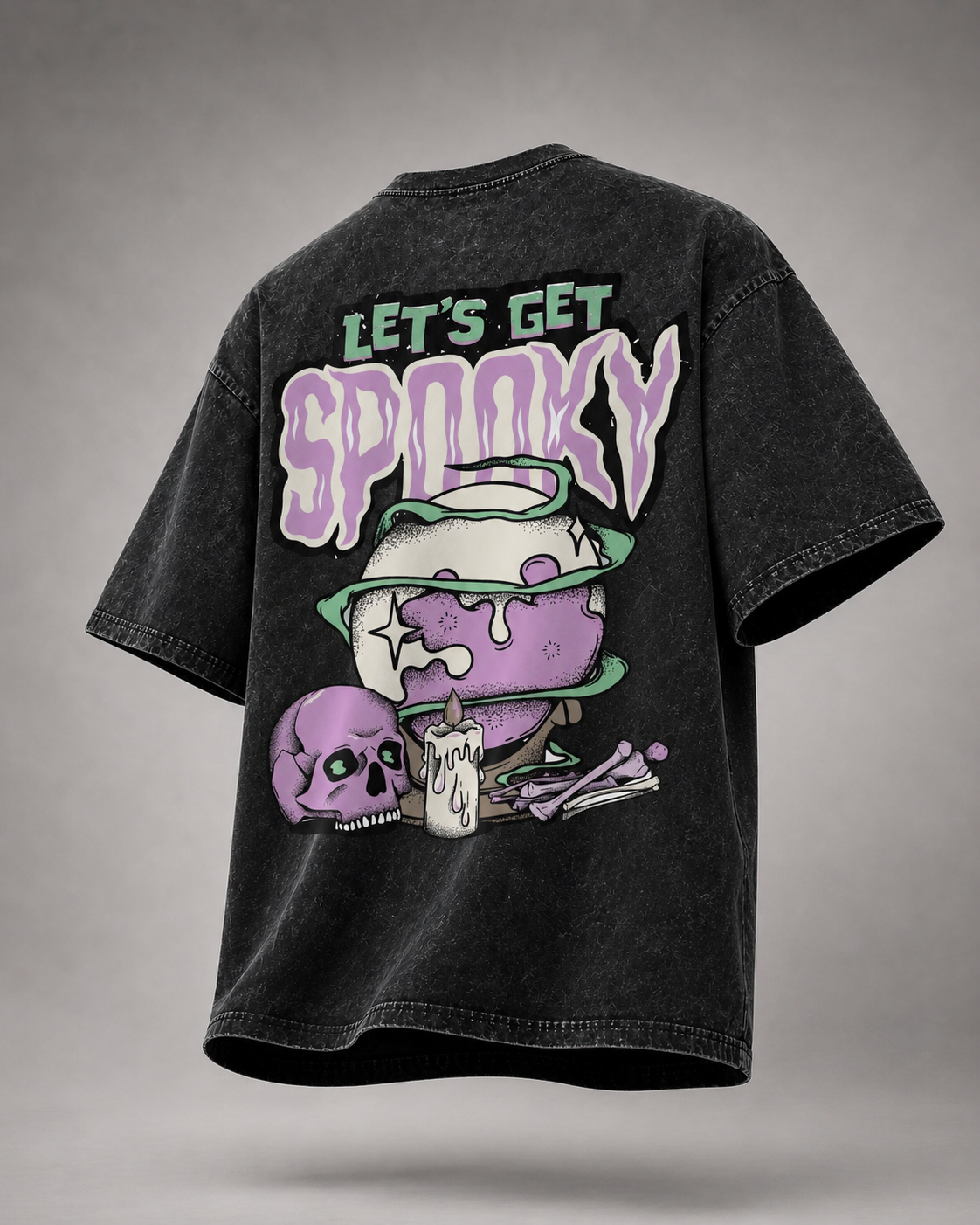 Spooky Vibes Acid Wash Tee